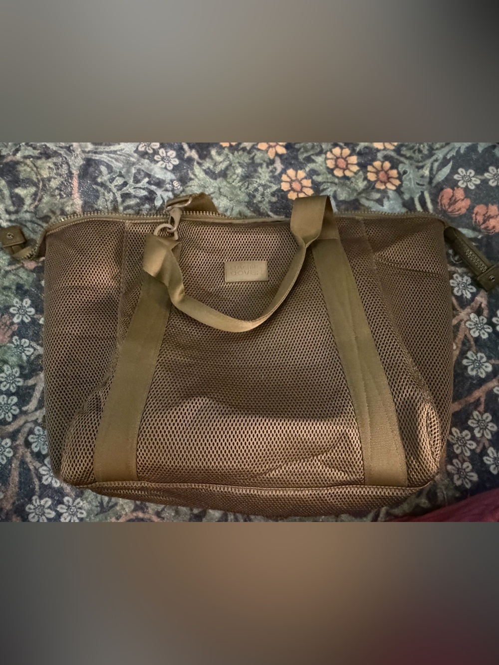 Dagne Dover Large Landon Carryall in Dark Moss Air Mesh